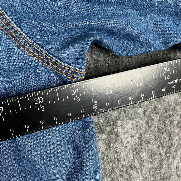 Lakin McKey Shirt Mens Size XLT Blue Denim Western Pearl Snap Work Cowboy - Picture 5 of 8